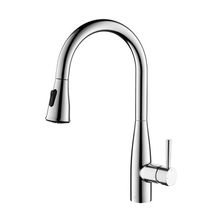 KIBI Bari-T Single Handle Pull Down Kitchen Sink Faucet, Chrome KKF2016CH